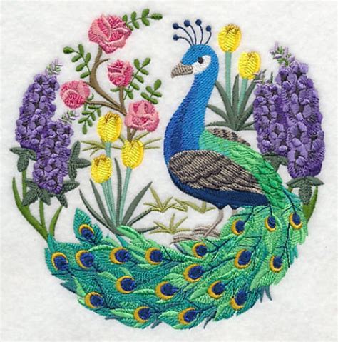 Peacock Scene Embroidered Waffle Weave Hand/Dish Towel | Etsy in 2020 ...