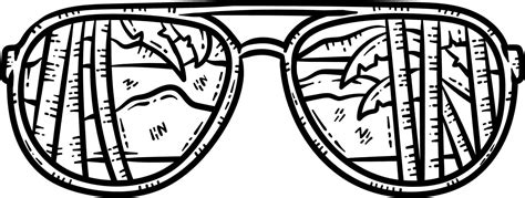 Summer Sunglasses Line Art Coloring Page For Adult 20581520 Vector Art