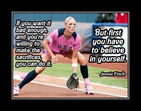 Inspirational Jennie Finch Softball Motivation Quote Wall Art