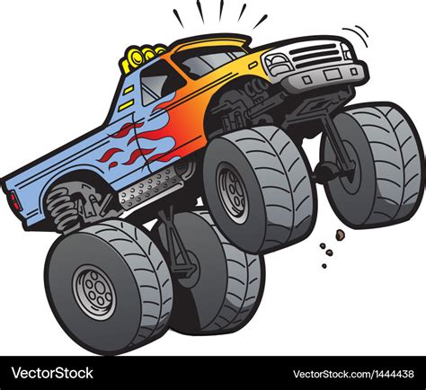 Monster Truck Jumping Royalty Free Vector Image