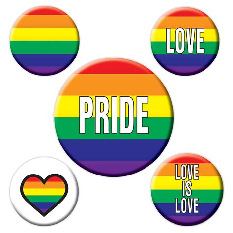 Rainbow Pride Buttons 5 Pack