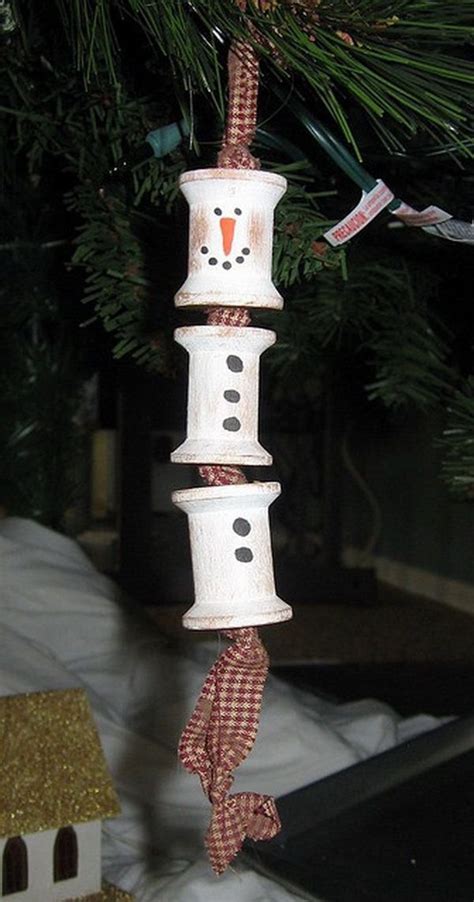 Wooden Spool Snowman Ornament These Snowman Crafts Will Keep