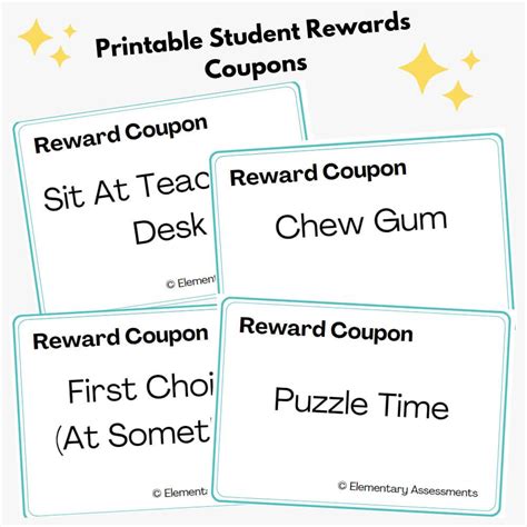 51 Reward Coupons For Positive Classroom Management