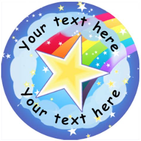 144 Shooting Star Rainbow Themed Personalised Teacher Reward Stickers