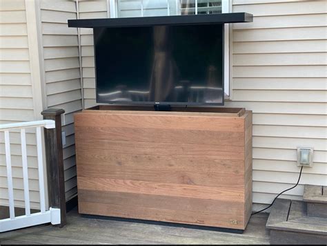 Outdoor Tv Lift Cabinet Diy Outdoor Hidden Tv Lift Cabinet Weather