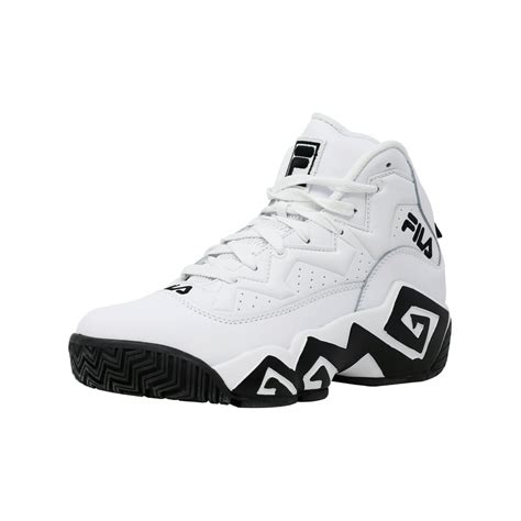 Fila Fila Mens Mb White Black High Top Basketball Shoe 95m