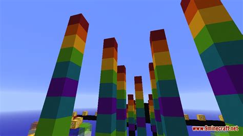 Rainbow World Lucky Block Race Map 1122 112 For Minecraft