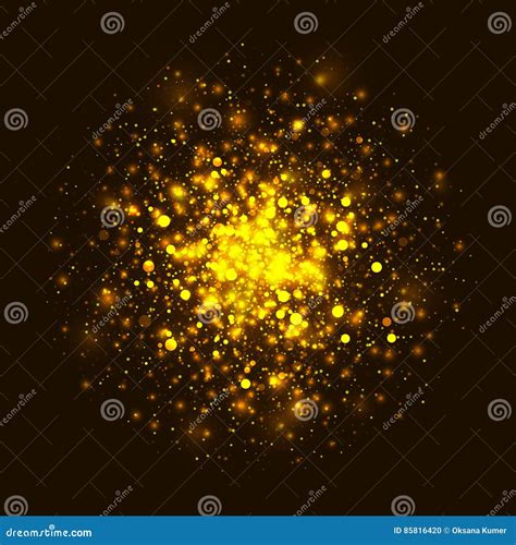 Vector Gold Glowing Light Glitter Background Stock Vector