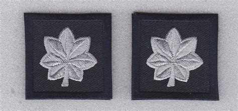 Major Silver On Midnight Large 15 Sew On Collar Rank Patches Police