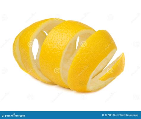 Lemon Peel Isolated On A White Background Use Of Lemon Peel In Cooking