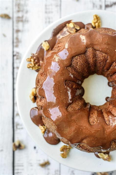 Preheat the oven to 350° f. Banana Walnut Cake with Chocolate Glaze - Bunny's Warm Oven