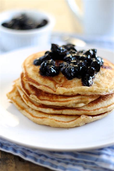 Whole Wheat Lemon Buttermilk Pancakes With Blueberry Compote Recipe