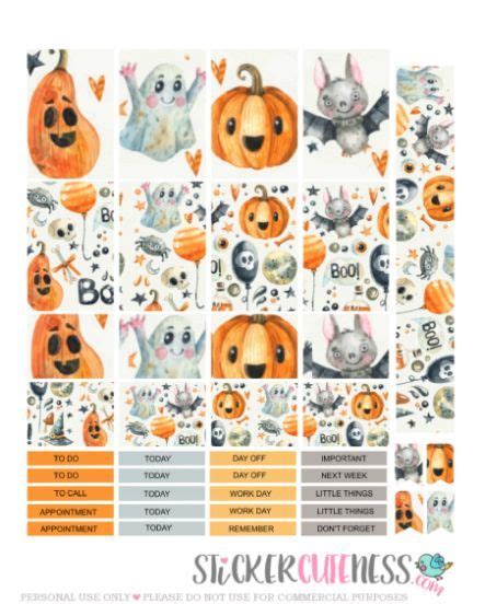 Free Printable Crazy Halloween Planner Stickers From Stickercuteness To