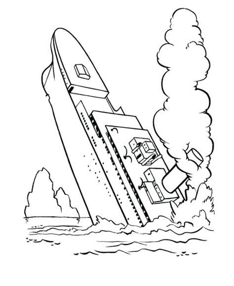 Sunken Ship Coloring Page