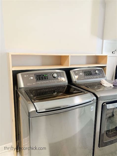 Easy Diy Laundry Shelf Over Washer And Dryer Thrifty Decor Chick Thrifty Diy Decor And