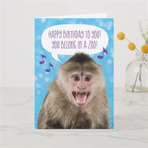 Funny Singing Monkey Birthday Card Singing Birthday