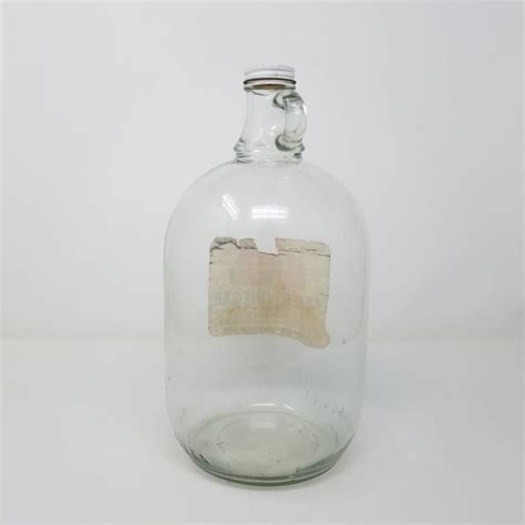 Vintage Gallon Glass Jug Bottle With Finger Handle Vintage Etsy