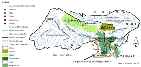 Geographical Location Of The Gangesbrahmaputrameghna Delta And The