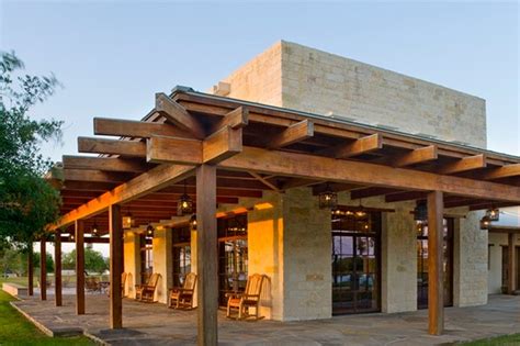 Rustic Hacienda Style Texas Ranch Southwestern Porch