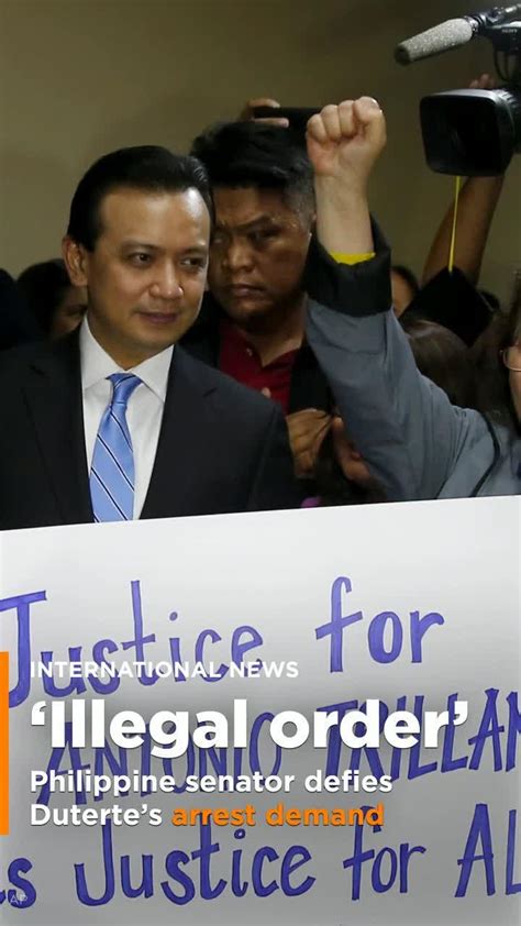 philippine senator defies duterte s arrest order in standoff