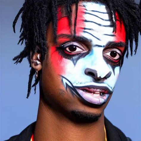 Playboi Carti With Scary Face Paint 4 K Detailed Super Stable