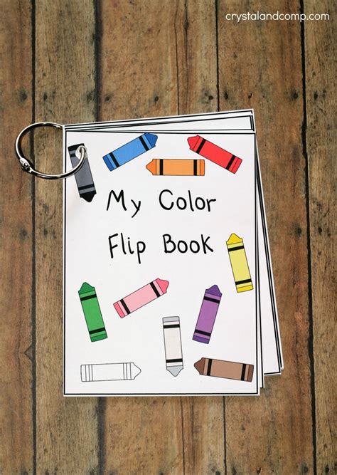 printable color flash card flip book
