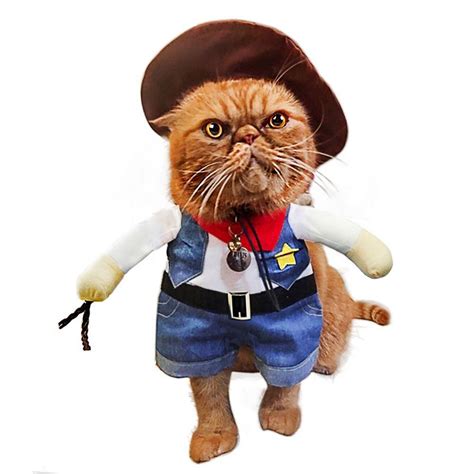 Pet Cat Costume Suit Cowboy Outfit Clothes For Halloween Christmas