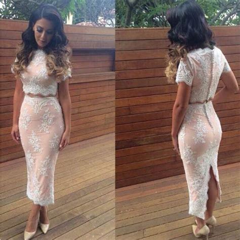 Sexy Embroidered Lace Two Piece Dress Shodg