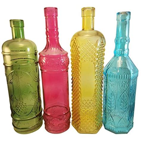 Colored Glass Bottles Large Wine Bottle Size Decorative Vintage