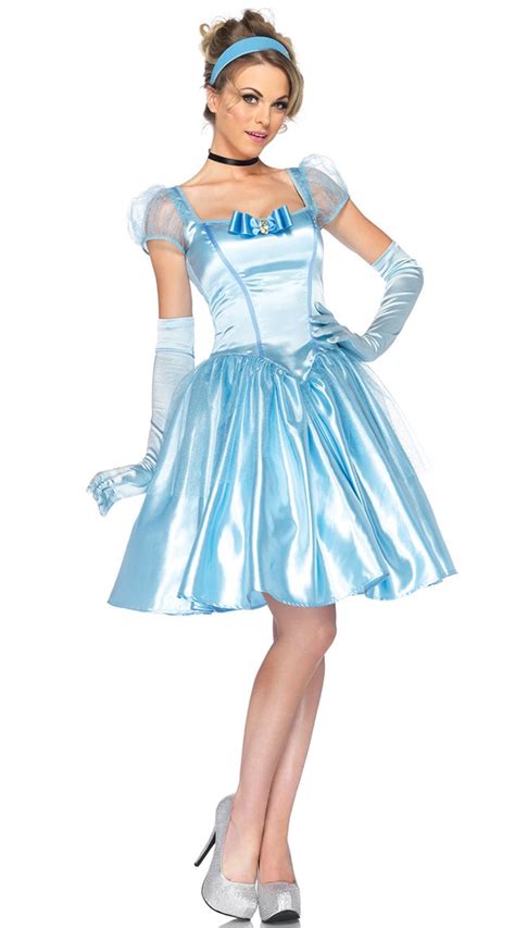 Adult Womens Blue Halloween Party Princess Costume Adult Cinderella