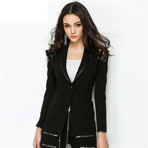 Buy Women Blazer Jacket 2017 Office Suits Bandage Hollow Black Cape Blazers