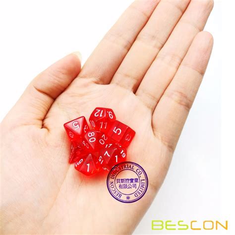 Bescon Mini Translucent Polyhedral Rpg Dice Set 10 Grandado