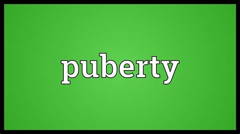 It tends to happen in females earlier than in males. Puberty Meaning - YouTube