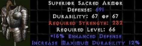 Best Crpgs Superior Sacred Armor Diablo 2 Resurrected