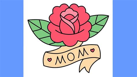 A special collection of valentine's day graphic resources for personal and commercial use. How to draw a rose for Mom Valentines Day Card or Mothers ...