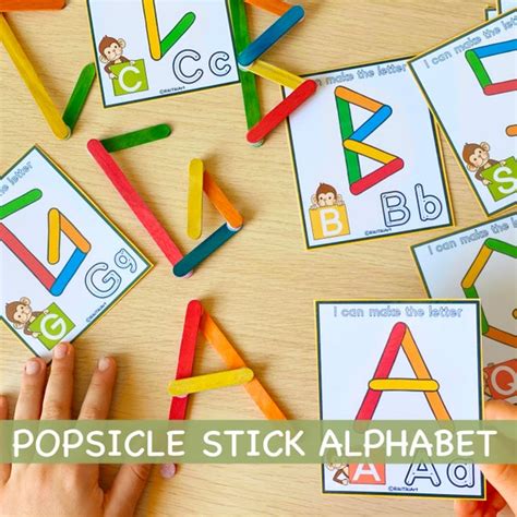 Abc Popsicle Sticks Alphabet Activity Game For Toddlers Etsy