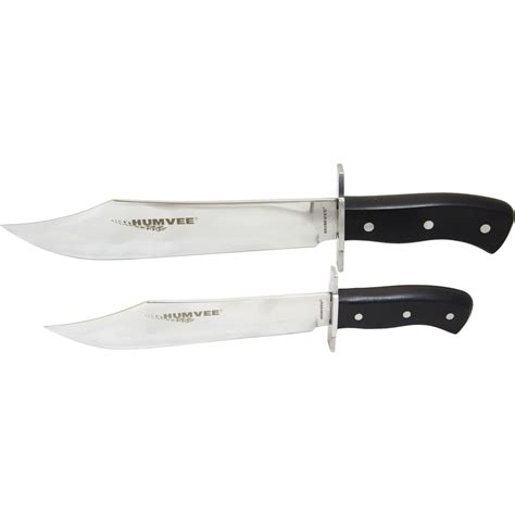 The Campco Humvee Bowie Knife Set Blacksilver Comes With A Large And