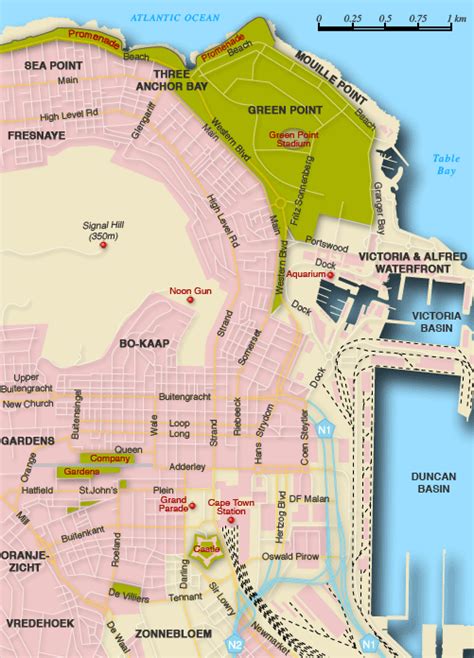 The map below highlights most of the major areas in cape town and surrounds. Cape Town Metro Map - TravelsFinders.Com