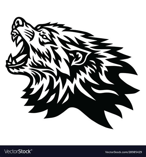 Angry Wolf Logo Mascot Design Royalty Free Vector Image