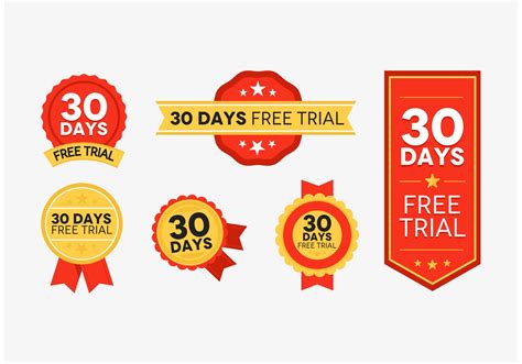 30 Days Free Trial Badges Red And Gold Vector Download Free Vectors