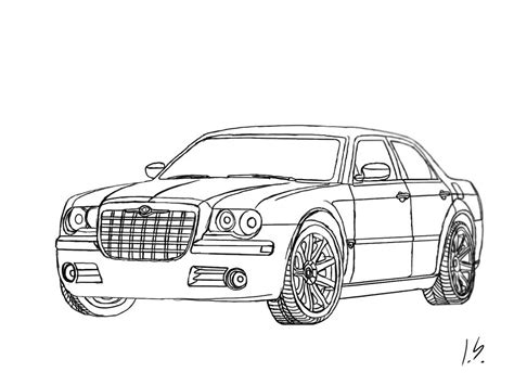 Chrysler 300 Pencil Drawing