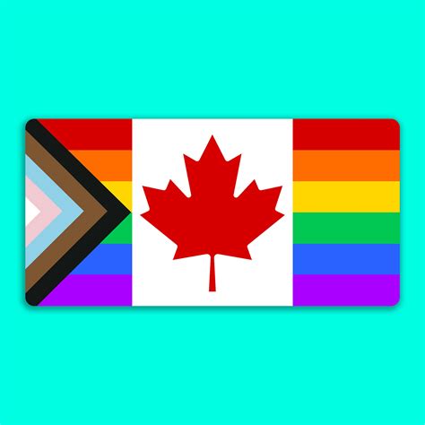 Canadian Pride Flag Sticker Or Magnet Die Cut Waterproof Etsy