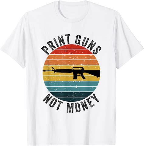 Print Guns Not Money Retro Sunset Vintage Distressed T Shirt Etsy