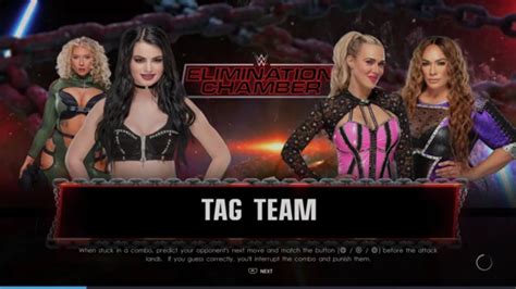 WWE 2K22 Paige Nikkita Lyons VS Lana Nia Jax Elimination Tag Match