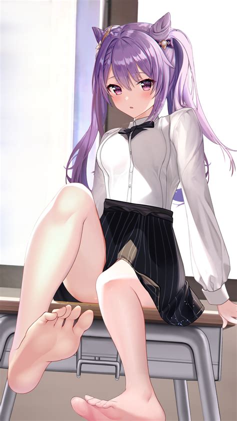 Feet Purple Hair Anime Anime Girls Genshin Impact Keqing Genshin