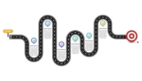 Premium Vector Road To Target Roadmap Infographic Template Design
