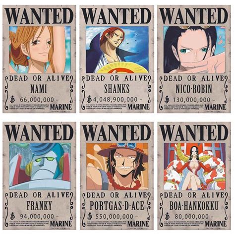 24 One Piece Anime Straw Hat Pirates Wanted Posters Etsy