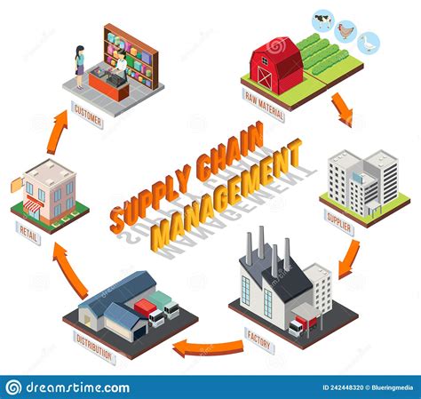 Diagram Of Supply Chain Management Stock Vector Illustration Of