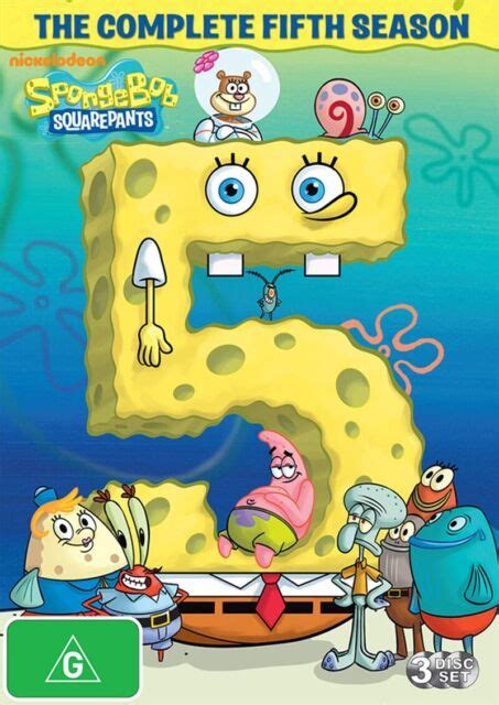 Spongebob Squarepants Season 5 Dvd 2009 3 Disc Set For Sale