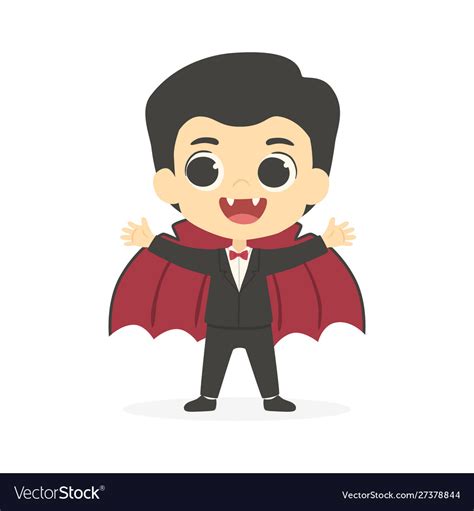 Halloween Cute Dracula Vampire Boy Costume Vector Image